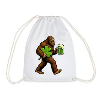 Bigfoot-Kleeblatt-Lustiger St. Patrick's Day Bigfo - Turnbeutel - Weiß - Vorne