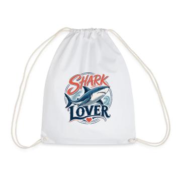 Shark Lover - T-Shirt für Hai-Fans - Turnbeutel - Weiß - Vorne