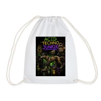 Acid Techno Junkie - Drawstring Bag - white - Front