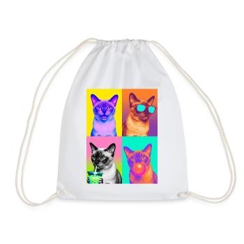 Cats Burma Cat - Drawstring Bag - white - Front