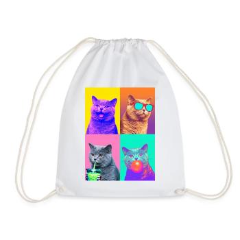 Cats British Shorthair Cat - Drawstring Bag - white - Front