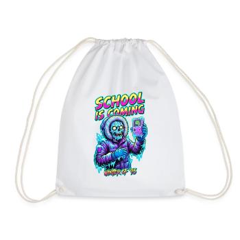 School Is Coming Winter 95 Handheld Gamer Zombie - Drawstring Bag - white - Front