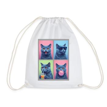 Cats Carthusian Cat - Drawstring Bag - white - Front