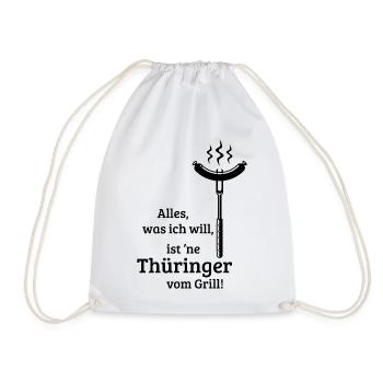 Eine Thüringer vom Grill! (Bratwurst Grillen / B) - Turnbeutel - Weiß - Vorne
