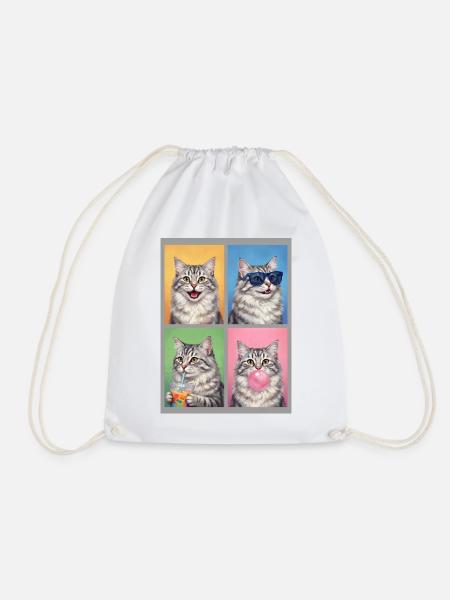 Katzen Sibirische Katze - Turnbeutel - Weiß