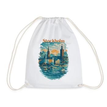 Stockholm Silhouette – Stolz & Liebe für Deine Sta - Turnbeutel - Weiß - Vorne