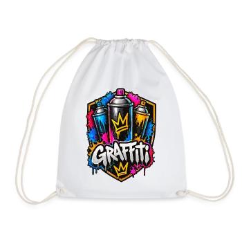 Graffiti Krone Spray Kunst - Turnbeutel - Weiß - Vorne