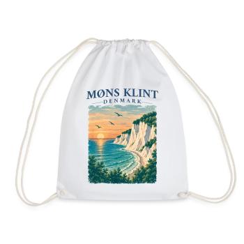Møns Klint Dänemark Kreidefelsen Ostsee Retro - Turnbeutel - Weiß - Vorne