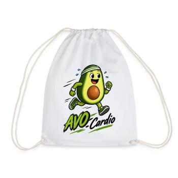 Avocado Fitnessläufer - Turnbeutel - Weiß - Vorne