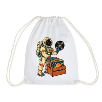 Astronaut Vinyl Sammler - Turnbeutel - Weiß - Vorne