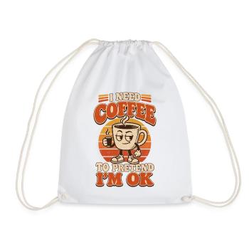 Vintage-Kaffee braucht Kaffee - Turnbeutel - Weiß - Vorne