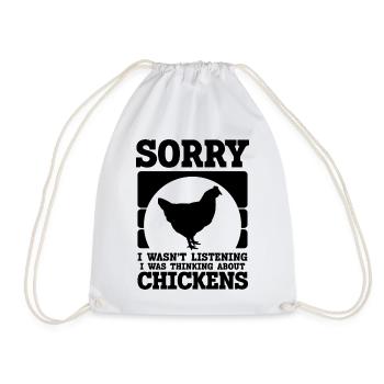 Huhn Spruch Humor - Turnbeutel - Weiß - Vorne