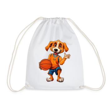 Hunde Basketball / Basketballspieler Hündchen - Turnbeutel - Weiß - Vorne