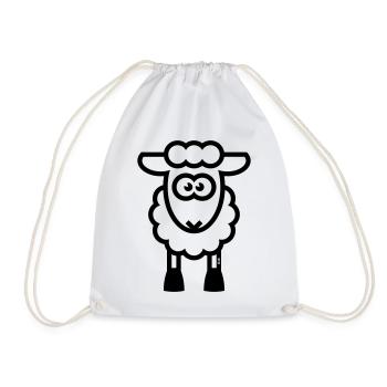 Schaf / Schäfchen / Lamm / Lämmchen (Black) - Turnbeutel - Weiß - Vorne