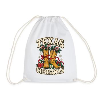 Texas Weihnachtsstiefel Motiv - Turnbeutel - Weiß - Vorne
