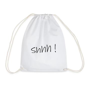 Shh! - Drawstring Bag - white - Front