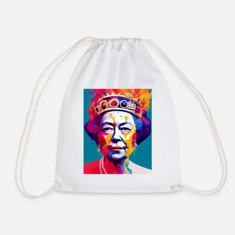 Queen Elizabeth Abstrakt Bunt - Turnbeutel - Weiß