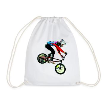 BMX Rennen Rennen - Turnbeutel - Weiß - Vorne
