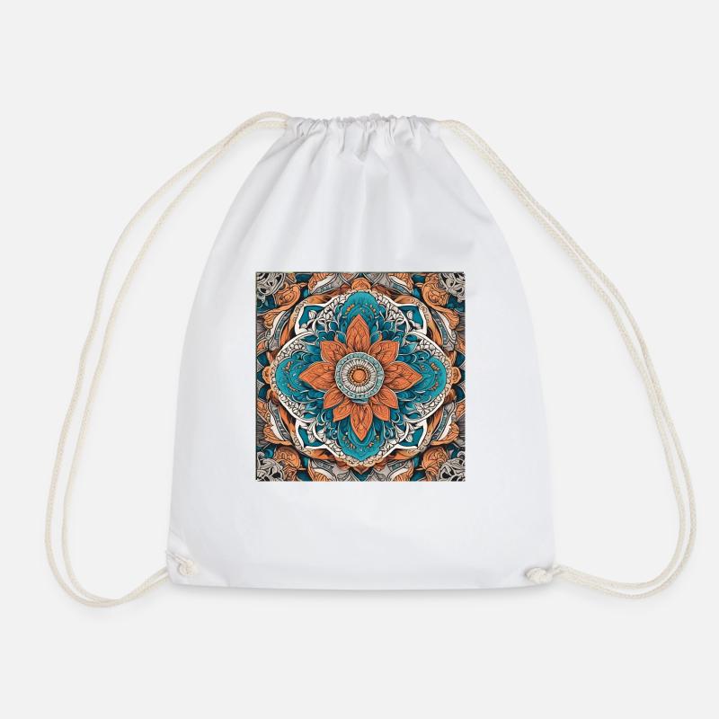 Vintage Mandala - Drawstring Bag - white
