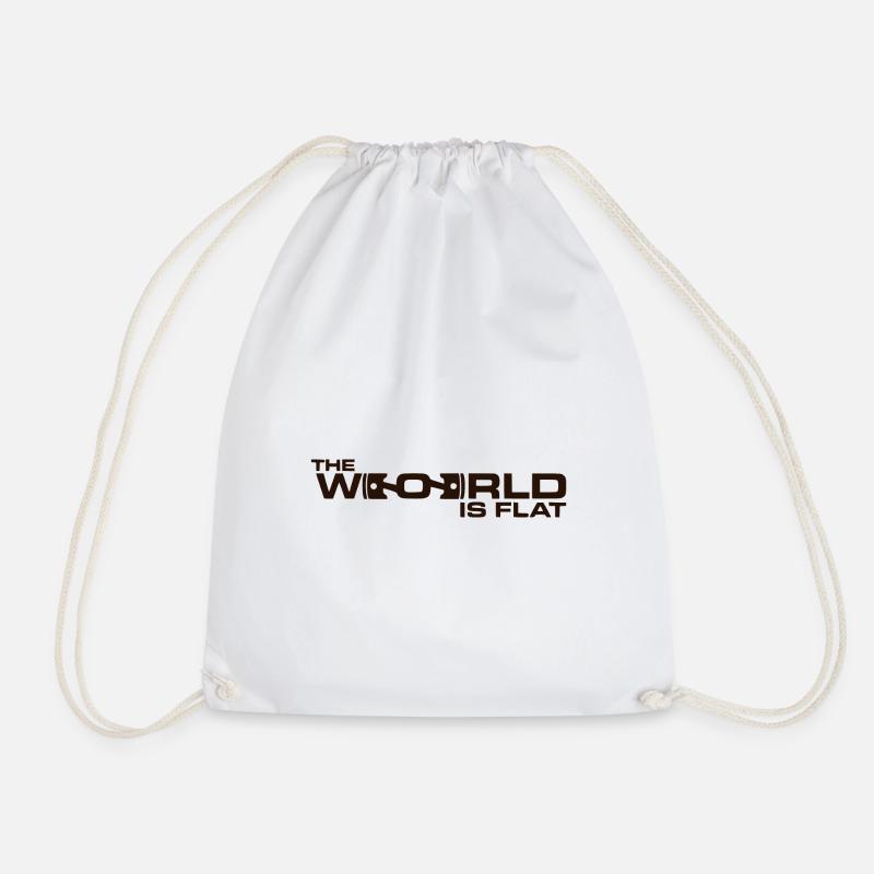 The World is Flat Boxermotor Geschenkidee - Turnbeutel - Weiß