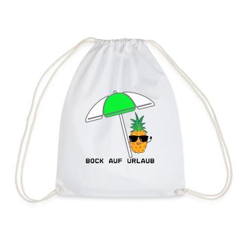 Coole Ananas mit Sonnenschirm und Sonnenbrille - Turnbeutel - Weiß - Vorne