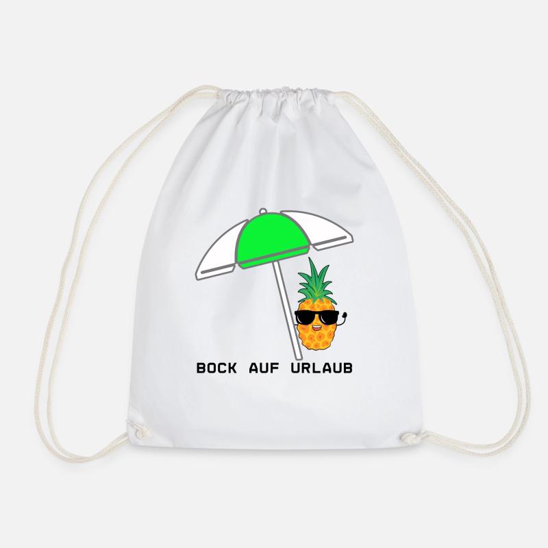Coole Ananas mit Sonnenschirm und Sonnenbrille - Turnbeutel - Weiß