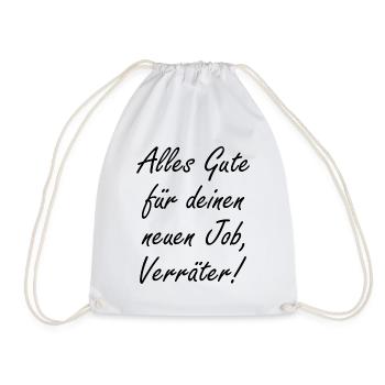 Alles Gute Für Deinen Neuen Job Verräter Geschenk - Turnbeutel - Weiß - Vorne