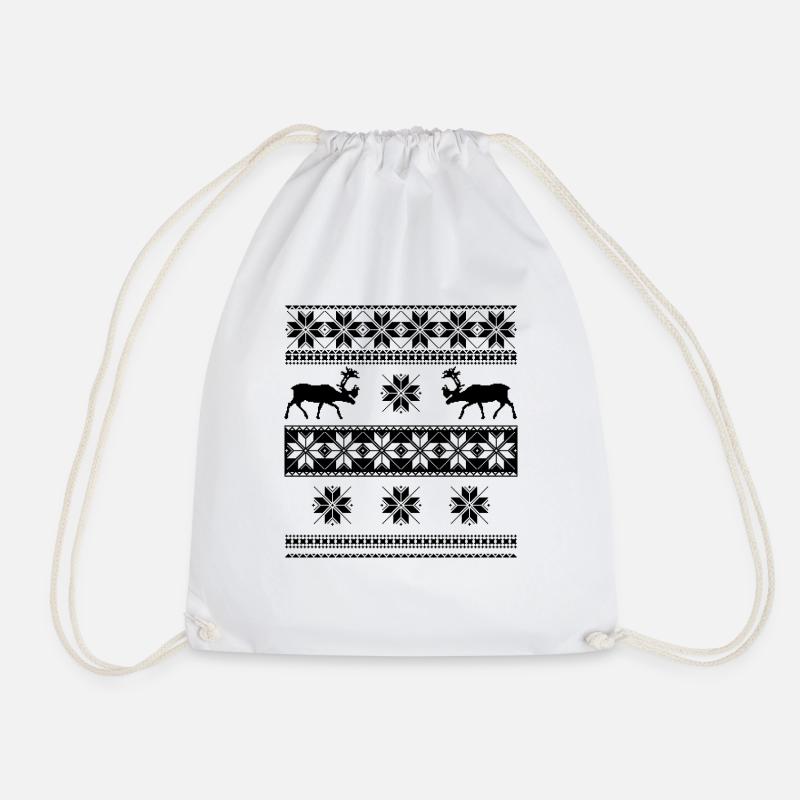 Norweger Pullover - Turnbeutel - Weiß