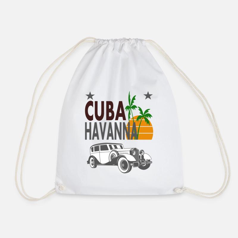 Kuba Havanna Cuba Karibik Oldtimer Geschenkidee - Turnbeutel - Weiß