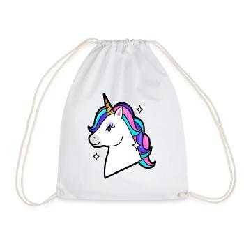Unicorn is magical fable fairy witch pink gift - Drawstring Bag - white - Front