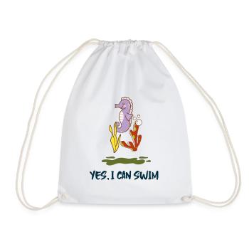 Hippocampe I can swim idée cadeau de plongée - Sac de sport léger - blanc - Devant
