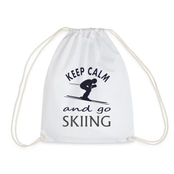 Ski fahren Skigebiet Skiurlaub Skibrille Geschenk - Turnbeutel - Weiß - Vorne