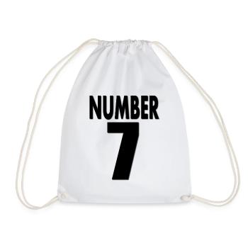 Number 7 Number Seven 7th Birthday Gift Idea - Drawstring Bag - white - Front