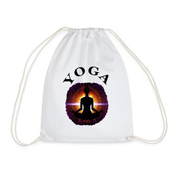 I Love Yoga Relaxation Meditation Gift Idea - Drawstring Bag - white - Front