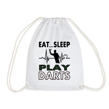 Eat sleep darts play dart dart dartboard - Drawstring Bag - white - Front