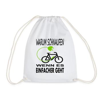 E-Bike fahren E bike-Fahrer Radfahren Geschenkidee - Turnbeutel - Weiß - Vorne