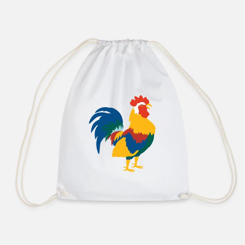 Rooster - Drawstring Bag - white