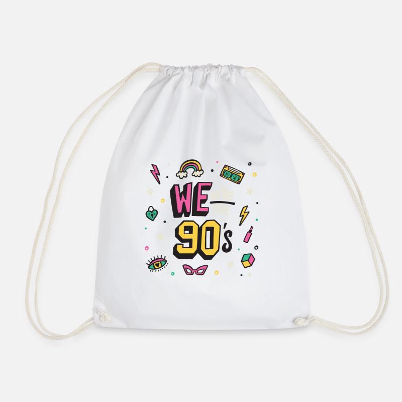 nineties - Drawstring Bag - white