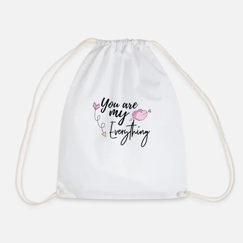 You are my everything - Drawstring Bag - white
