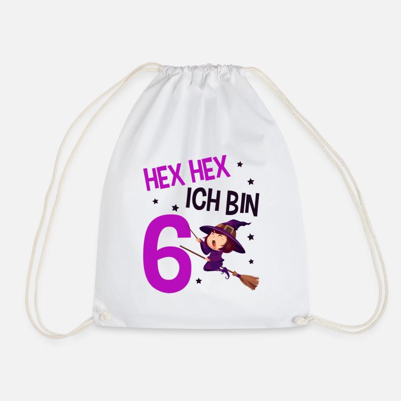 6. Geburtstag Hexe - Turnbeutel - Weiß