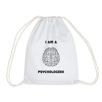 I Am A Psychologeek, Gehirn, Psychologie, Biologie - Turnbeutel - Weiß - Vorne