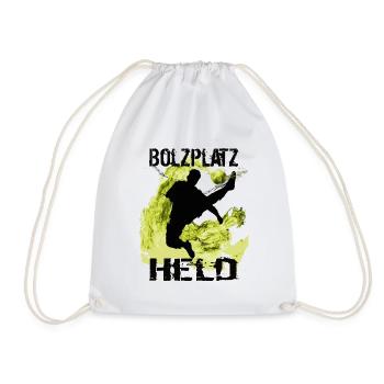 Bolzplatz Held Fussball designe kicker geschenk - Turnbeutel - Weiß - Vorne