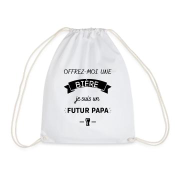 Offrez moi une bière je suis un futur papa ! - Sac de sport léger - blanc - Devant