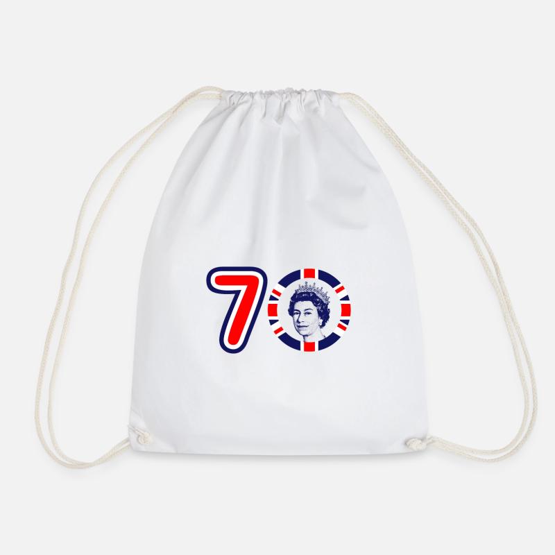 The Queens Platinum Jubilee 2022 | UK - Drawstring Bag - white