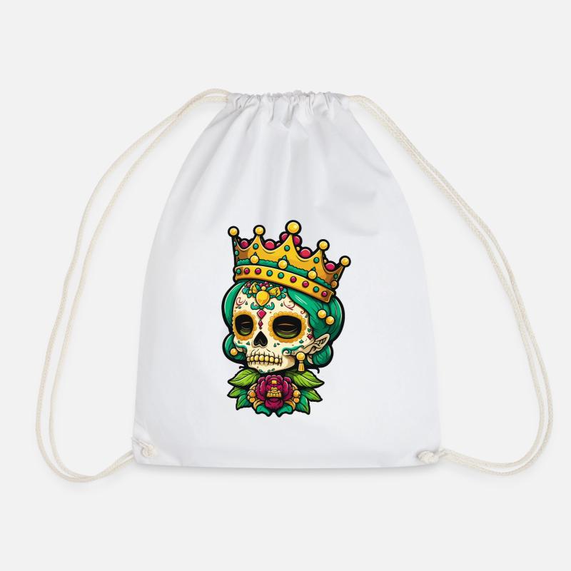 Cinco De Mayo Sugar Skull - Drawstring Bag - white
