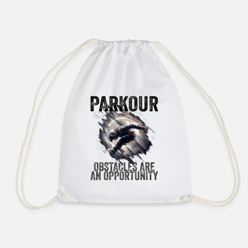 Parkour Obstacles Are An Opportunity - Drawstring Bag - white