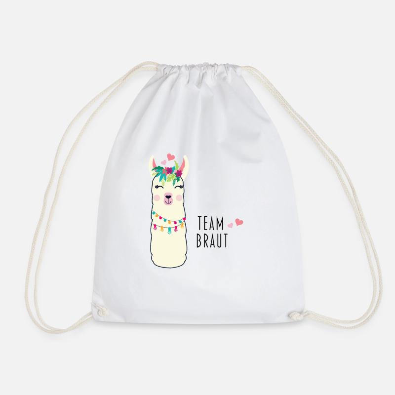 Team Braut Lama Alpaka Alpaca - Turnbeutel - Weiß