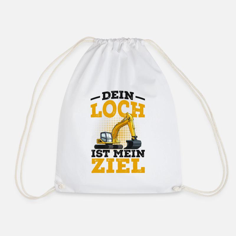 Bagger - Turnbeutel - Weiß