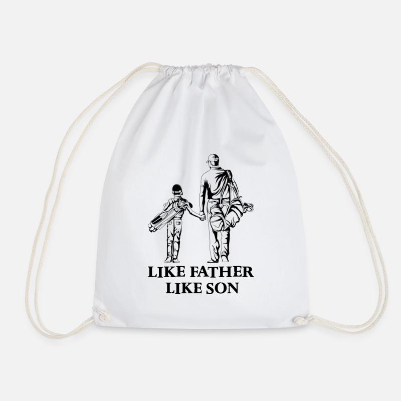 Golf Vater und Sohn Golfer Geschenk - Turnbeutel - Weiß