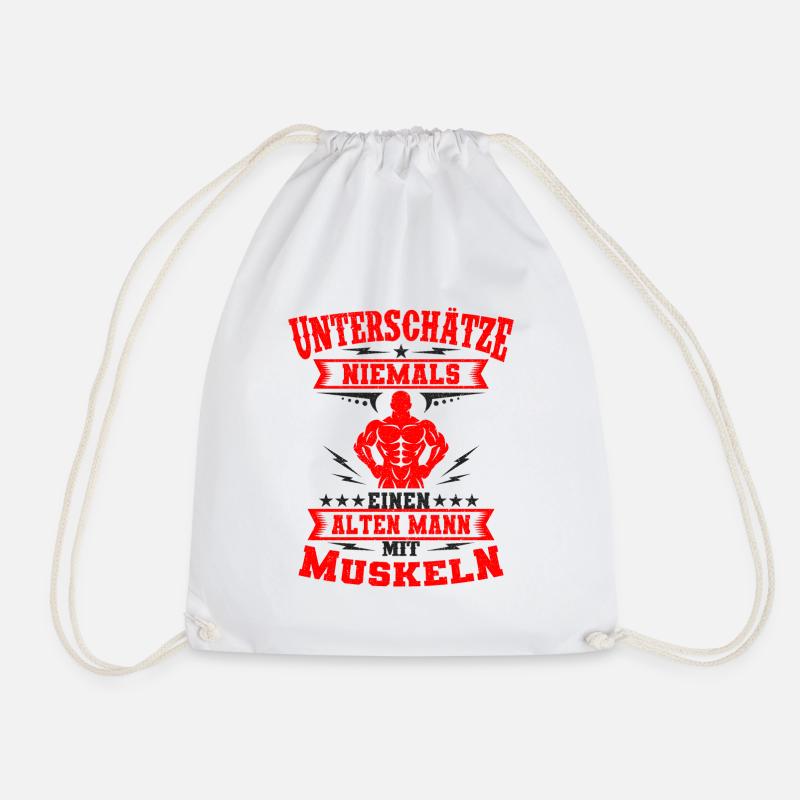 Bodybuilder - Turnbeutel - Weiß